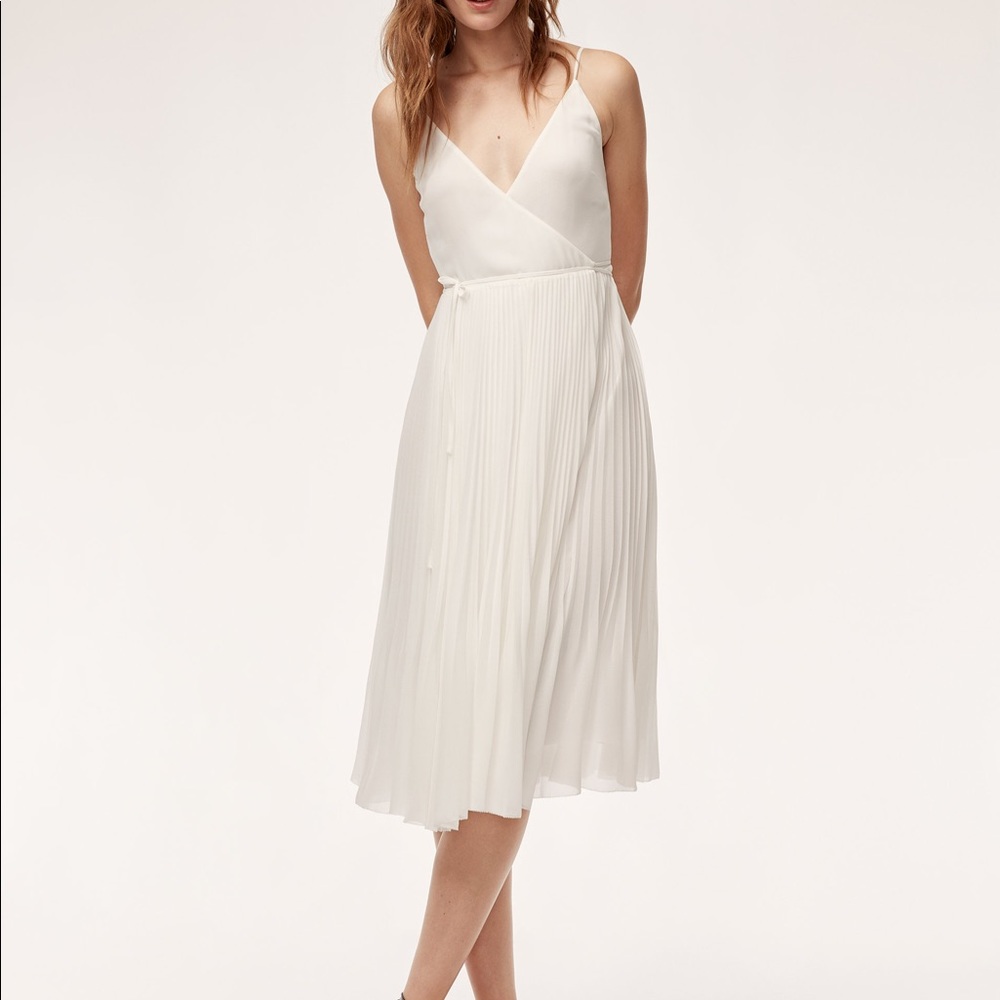 Wilfred beaune summer dress white pleaded